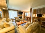 Mammoth Lakes Condo Rental Sunshine Village 157 - Open Area Living Room with Flat Screen TV